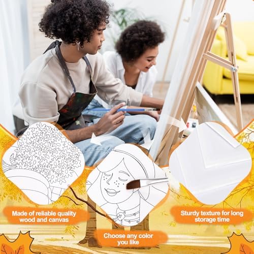Sherr 75 Pcs 15 Set Thanksgiving Pre Drawn Painting Canvas Kit for Adults - Image 3