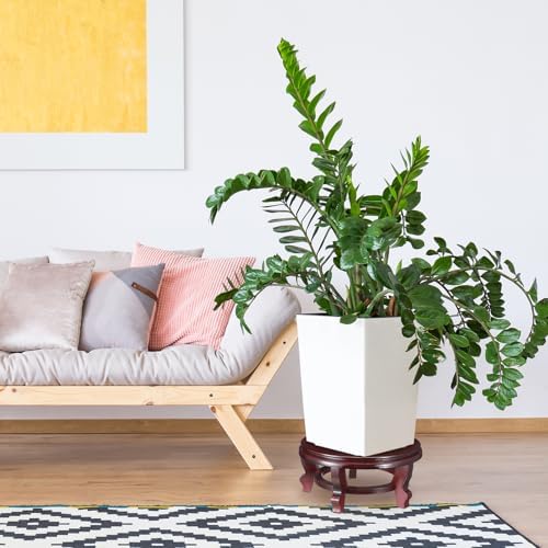 Colingmill 10.5 Inches Wooden Planter Stand Indoor Chinese Vase Fishbowl Display Stands Asian Vase Pot Traditional Stands for Home Indoor Plants Outdoor Decoration - Image 4