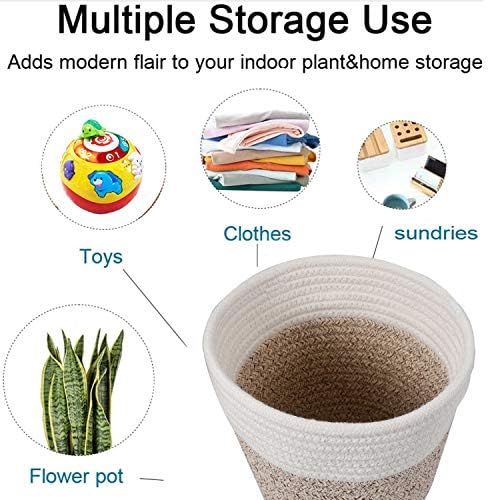 Cotton Rope Plant Woven Basket for 6" Pot H6 3/4" x W6 1/2" - Image 5