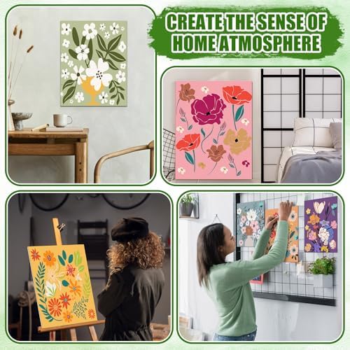 Sherr 140 Pcs 20 Set Pre Drawn Canvas Painting Kit, Flower - Image 5