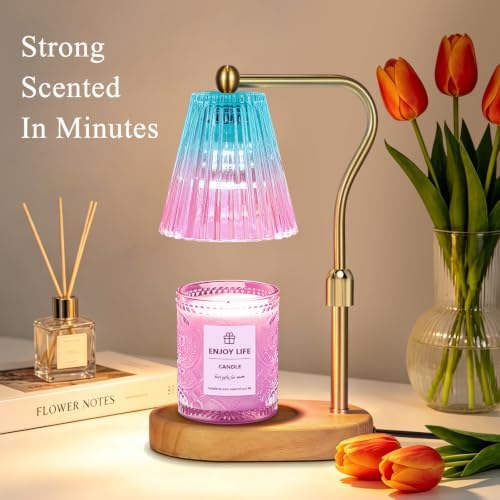 seenlast Purple Candle Warmer Lamp with Timer Dimmer Adjustable Height,Mothers Day Gifts,Electric Wax Warmer Vintage Home Decor for Scented Jar Candles,Birthday Gifts for Women - Image 2