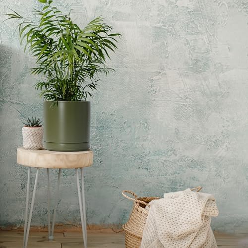 D'vine Dev 8.2 Inch Ceramic Planter Pot, Olive, 94-O-D-J - Image 5