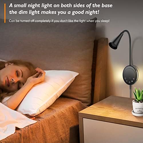 SANKEDOU LED Wall Mount Reading Light, Bedside Reading Lights, 5 Dimmable - Image 2