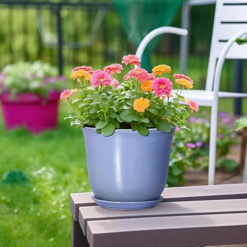 Ceramic Pots for Plants, 8 Inch Planter for Indoor, Purple-Blue - Image 4