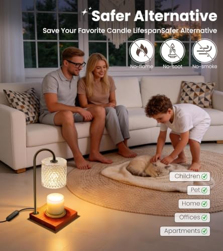 TigQiang Candle Warmer Lamp, Gifts for Women Mom House Warming, Clear Brown - Image 3