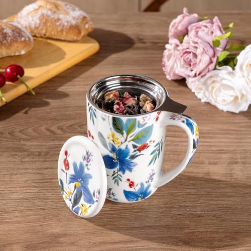 AmorArc Tea Cup With Infuser and Lid, 18oz Loose Leaf Tea Mug With Steeper - Image 2