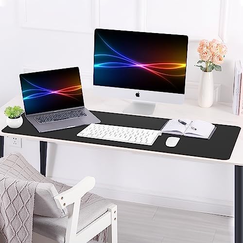 AFIING Cork Desk Mat 55" x 17", Dual-Sided Natural Cork & PU Leather Desk Pad, Non-Slip Waterproof Large Mouse Pad for Office, Home & Gaming (Black) - Image 5