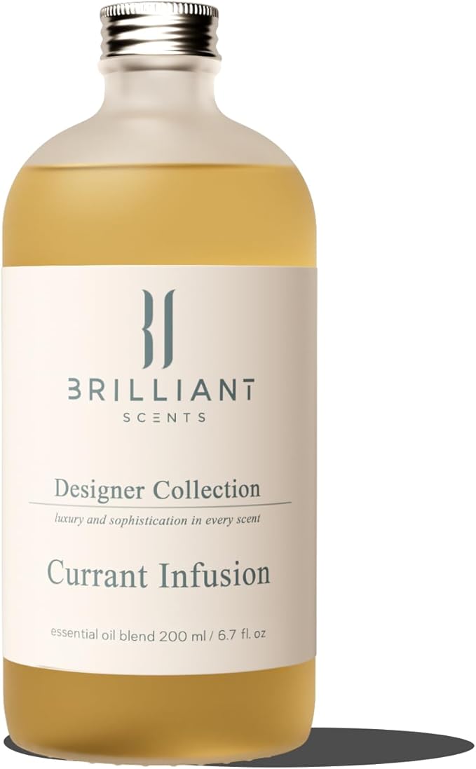 Brilliant Scents Currant Infusion Fragrance Oil 200ml - Premium Diffuser Oil for Home, Office, Hotels - Long Lasting, Plant-Based, Meets IFRA Standards, USA-Made - Red Currant, Citrus, Vanilla