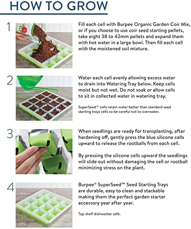 Burpee SuperSeed Windowsill Seed Starting Tray | 8 XL Cell | Seed Starter Tray | Reusable & Dishwasher Safe | Window Garden Starting Kit | Orange - Image 5