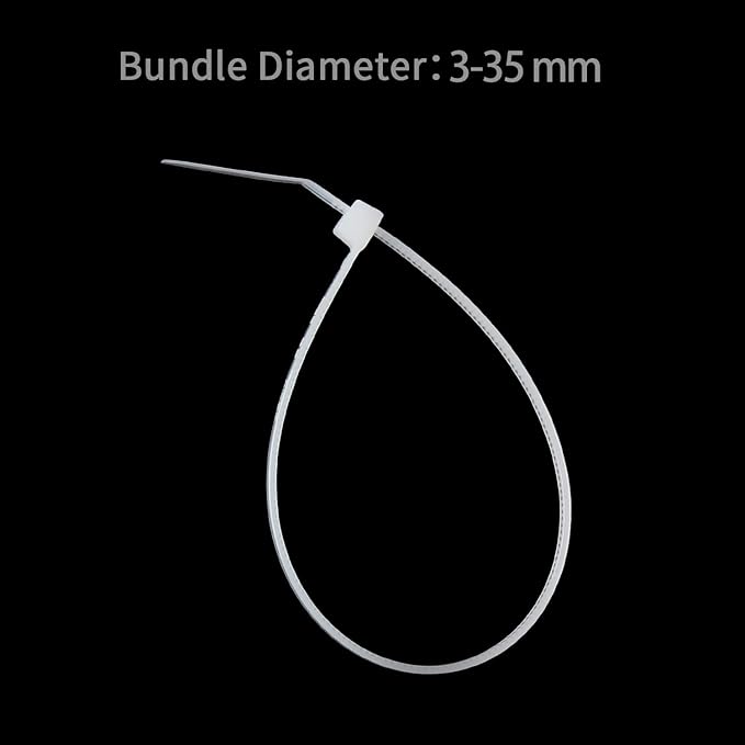 XINGO 1000 PCS 6 inch White Cable Zip Ties, 18lb Strength, Small Tie Wraps Self-Locking Nylon Zip Ties for Indoor and Outdoor Use