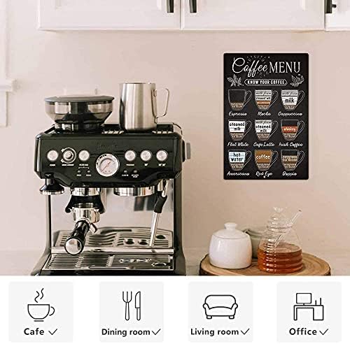 Putuo Vintage Coffee Menu Wall Decor, 12 x 8 Inches Aluminum Metal Sign for Bar, Restaurants, Cafes, Pubs, Office, Kitchen, Home Coffee Station - Image 5