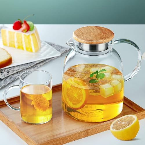 Large Glass Teapot with Infuser, Stovetop Safe, Thickened Heat Resistant Borosilicate Glass, 68 fl oz Glass Tea Kettle with Stainless Lid - Image 5