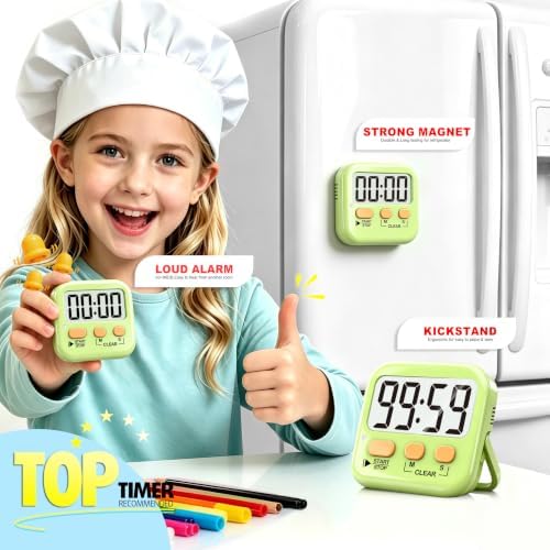 Antonki 2 Pack Digital Timer for Kids Classroom Kitchen Timers for Cooking - Image 3