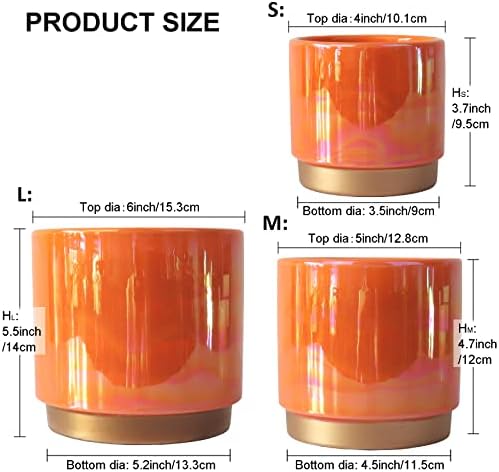Gepege Ceramic Plant Pots for Indoor Plants, Planters with Drainage Holes - Image 2