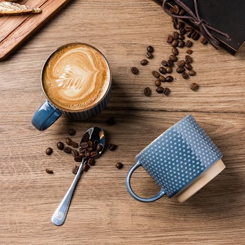 GBhome 12 OZ Stackable Coffee Mugs Set of 6, Ceramic Coffee Cups Set - Image 2