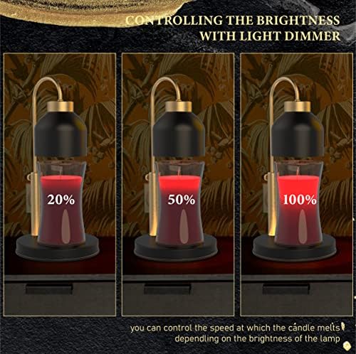 AIKUT Candle Warmer Lamp, 2 Bulbs, Timer & Dimmer, Height Adjustable, Compatible with Large Yankee Candle Jars, 3 Wick Candles, 110-120v, Black - Image 5