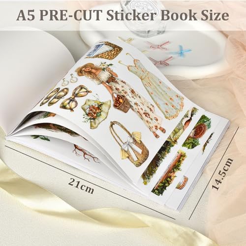 Snycler Beautiful Spring is Here Theme Sticker Scrapbooking Supplies for Junk Journal, 20 Sheets PET Stickers - Vintage Journaling Stickers, Ephemera Sticker Book Pre Cut, Junk Journal Supplies - Image 3