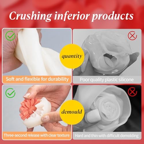 MGLIFEUL 2PCS 3D Flower Candle Making Molds Moldes de Silicona para Velas - Image 3