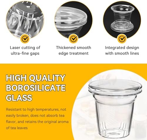 Glass Tea Infuser with Lid for Teabloom, Tea Strainers for Loose Tealeaves - Image 3