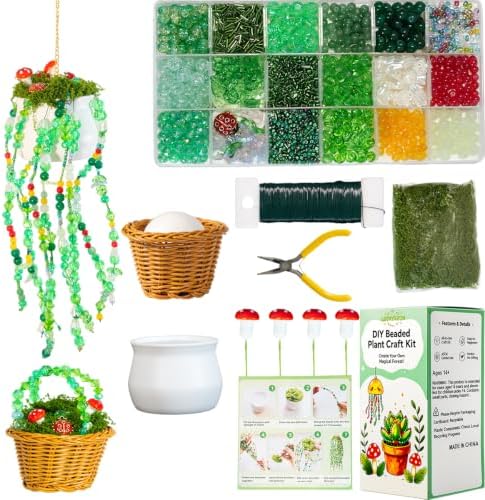 LGYAYARUN Green Glass Beaded Plant Kit, 2880Pcs Forever Hanging Green Beads by Unknown