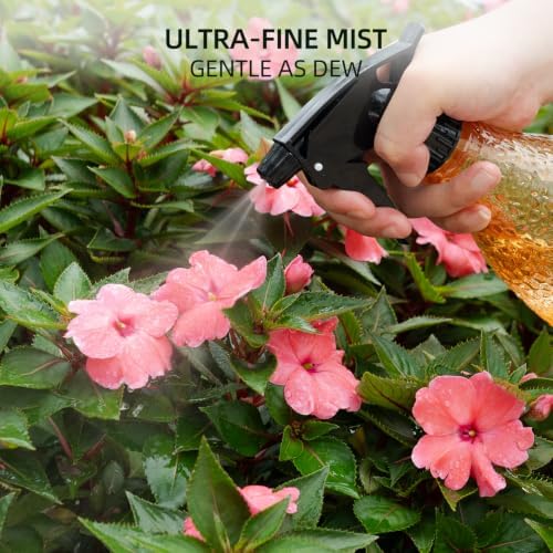 Glass Plant Mister Spray Bottle for Inside, Fine Mist Leak Proof Amber 13oz - Image 6