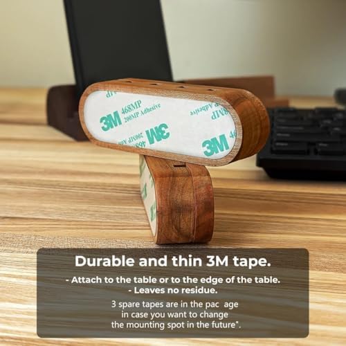 Cable Holder - Cord Organizer Cable Management Clips - Wire Holder System for Phone Chargers, USB Cables - Home, Office, Nightstand, Desk Organizer (Acacia Wood Color) - Image 3