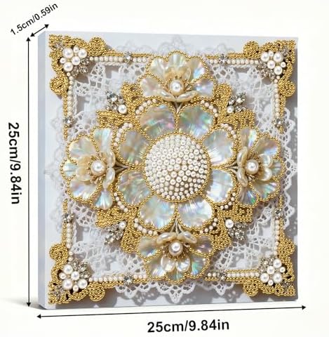 Pearl Art Kits Painting for Adults, DIY Mindfulness Therapy with Framed Canvas and Tools, Beginner Wall Decor-Flower - Image 6