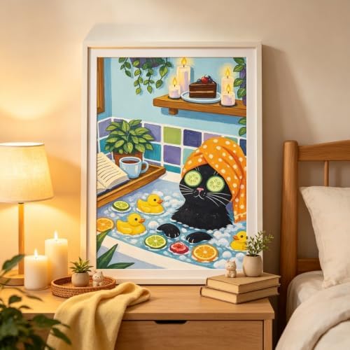 Animal Diamond Painting Kits for Adults,Funny Cat Spa Diamond Art Kits - Image 4