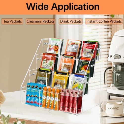 Tea Bag Organizer, Acrylic Tea Holder Storage Rack, Assembly Required - Image 2