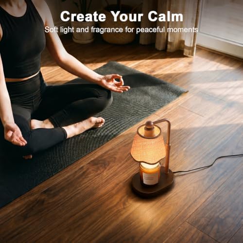 Candle Warmer Lamp with Timer, Modern Farmhouse Candle Warmer for jar Candles Brown, Electric Wax Warmer, Includes 2 Bulbs, Housewarming, Birthday Gift for Women, Mom, Her-Brown-Conical - Image 6