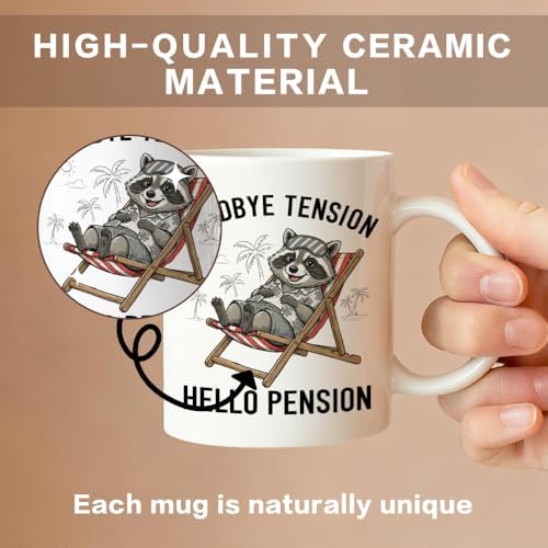 Goodbye Tension Hello Pension 11 oz Retirement Ceramic Coffee Mug - Image 3