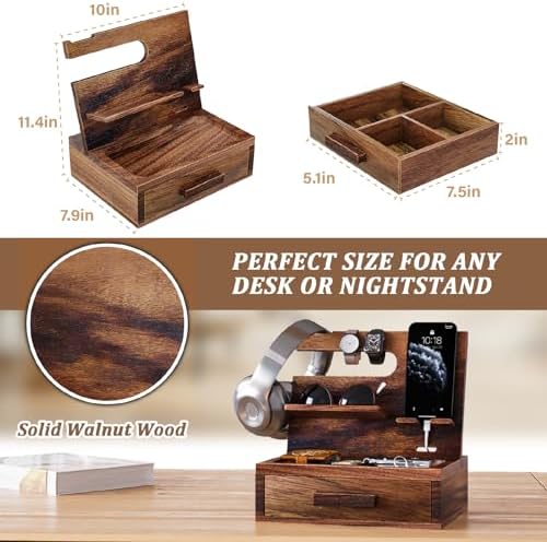 Semiochome Wooden Desktop Organizer, Desk Organizer with Drawers, Countertop Drawers Organizer, Tabletop Storage Organization Box for Office Desk Nightstand - Image 2