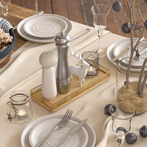 Wooden Decorative Tray, Oak 11.2" L Kitchen Countertop Soap Sponge Holder for Dresser Perfume Tray Jewelry Candle Nightstand Table Centerpieces for Dining Room Decor Natural - Image 3
