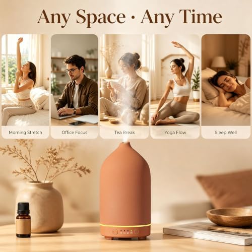 Gooamp 200ML Ceramic Essential Oil Diffuser for Home, Stone Diffuser - Image 7