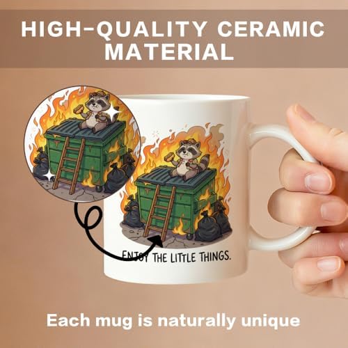 Enjoy The Little Things 11 oz Raccoon Lover Ceramic Coffee Mug - Image 3