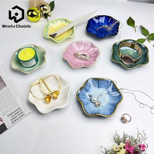 Jewelry Dish Tray - Ceramic Trinket Tray for Rings, Keys, Earrings | Decorative Key Bowl for Women, Gift for Friends, Sisters, Daughter, Mother, Lotus leaf shap, Jewelry Trays (Light Green) - Image 2