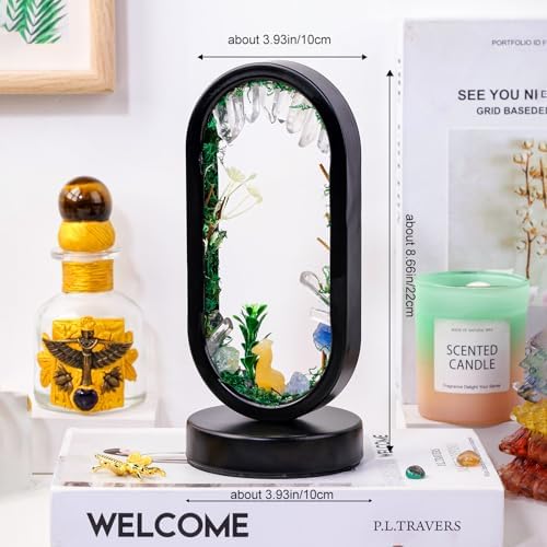 Runyangshi Natural Crystal Night Light LED Bedroom Living Room Night Lamp Oval Quartz Lamp USB Power Bionic Botanical Forest Style Tri-Color Adjustable Ambient Lighting Home Decoration Christmas Gift - Image 3