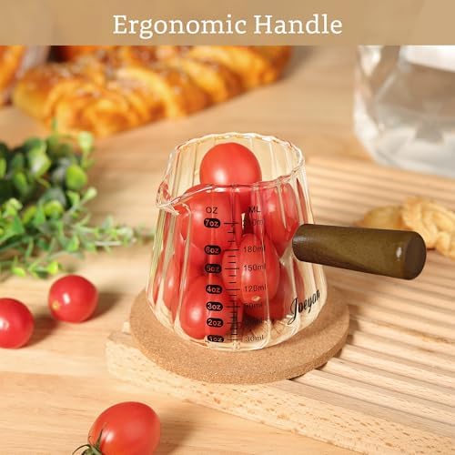 Joeyan Espresso Cups 7 oz, Ribbed Glass Measuring Cup, Espresso Accessories - Image 5
