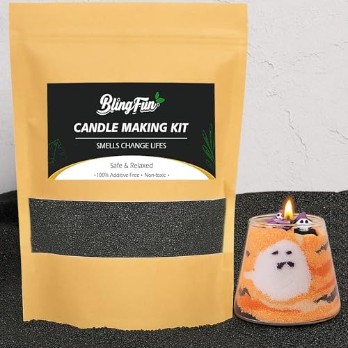Snow Pearled Candles Sand-Refillable Sand Wax, DIY Candle Beads and Wicks, for Home Decor, Parties, Events-250g/9oz (Dark) by Blingfun