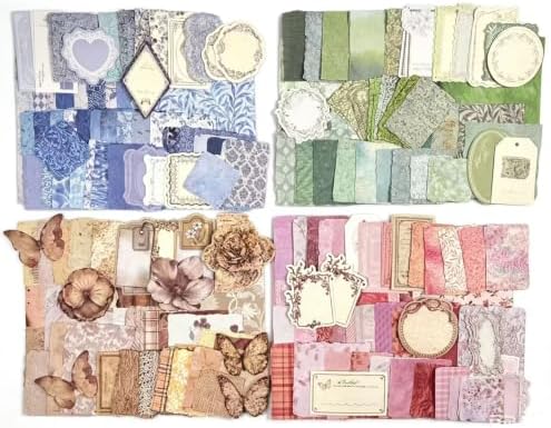 Alideco 400pcs Scrapbook Paper Vintage ‌border Floral Junk journal supplies by Alideco