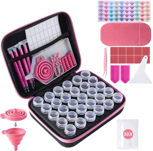 LYMUSUMI 30 Slots Diamond Art Storage Containers Diamond Painting Tools by LYMUSUMI