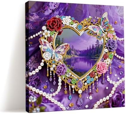 ARTopet DIY Pearl Painting Kit with Frame Gemstone Pearl Diamond Dots Beads Canvas Art Craft for Adult Beginners Display for Tabletop and Wall Mounting Home Decor-Mirror by ARTopet