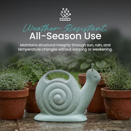 Union Products Snail Watering Can with Built-in Handle, 1.8L Capacity, Light Green - Ideal for Houseplants, Herbs, and Small Garden Beds - Image 5