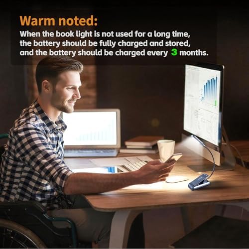 VAVOFO Rechargeable Reading Light, Clip on Book Light for Reading in Bed - Image 7