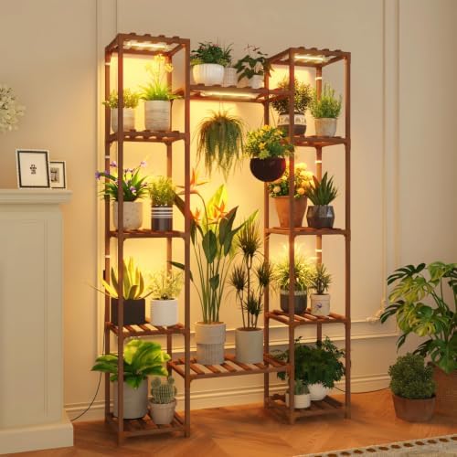 GENTINGBRO Plant Stand with Grow Lights for Indoor Plants 62.2'' Tall Plant Shelves by Gentingbro