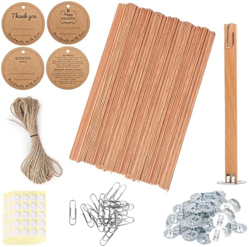 Cherry Wood Candle Wicks Set - Long Lasting Flame, 120 PCS by GardeningLife