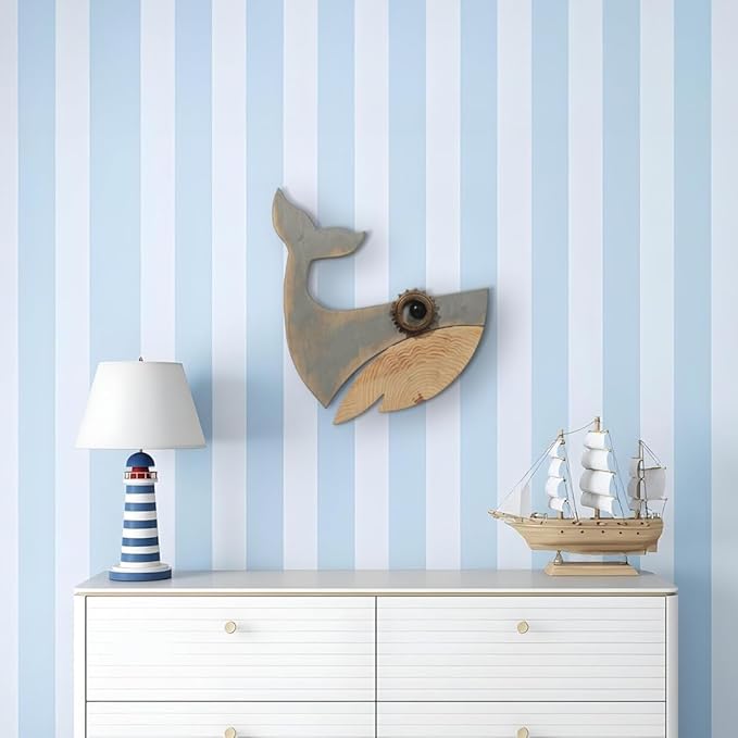 Mint Bucket Brands Driftwood Fish Nautical Wall Decor - 13" x 13" Handmade Wooden Rustic Coastal Wall Art for Living Room, Bedroom, Office, Bathroom - Ocean Beach Decoration (Knox)
