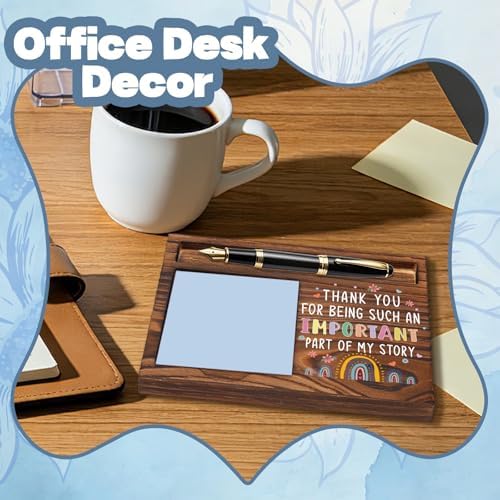 FOUGSTA Thank You for Being Part of My Story Wooden Note Pen Holder, Gratitude Keepsake Gift for Friend, Thank You Desk Decor for Partner, Office Desktop Accessory Gift, 16.5×12×1.5 cm, XXN77 - Image 3