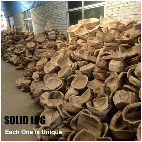 Handmade Decorative Wooden Dough Bowl 15.7 Inch - Image 6