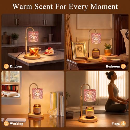 Pink Candle Warmer Lamp with Timer, Birthday Gifts for Women, Room Decor - Image 6